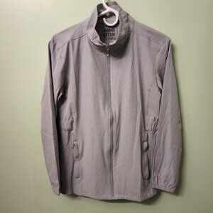 Hang Ten Jacket Womens Size Small Gray Lightweight Windbreaker Full Zip Surf
